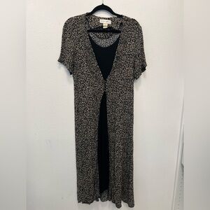 Vintage 90s Betsy’s Things Rayon Floral Dress • Layered Look • Size M/L